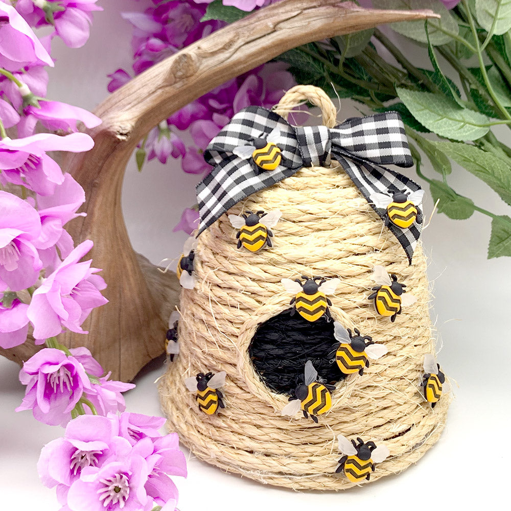 Honey Bee Hive Decor Bumble Bee Decorations Mini Jute Beehive