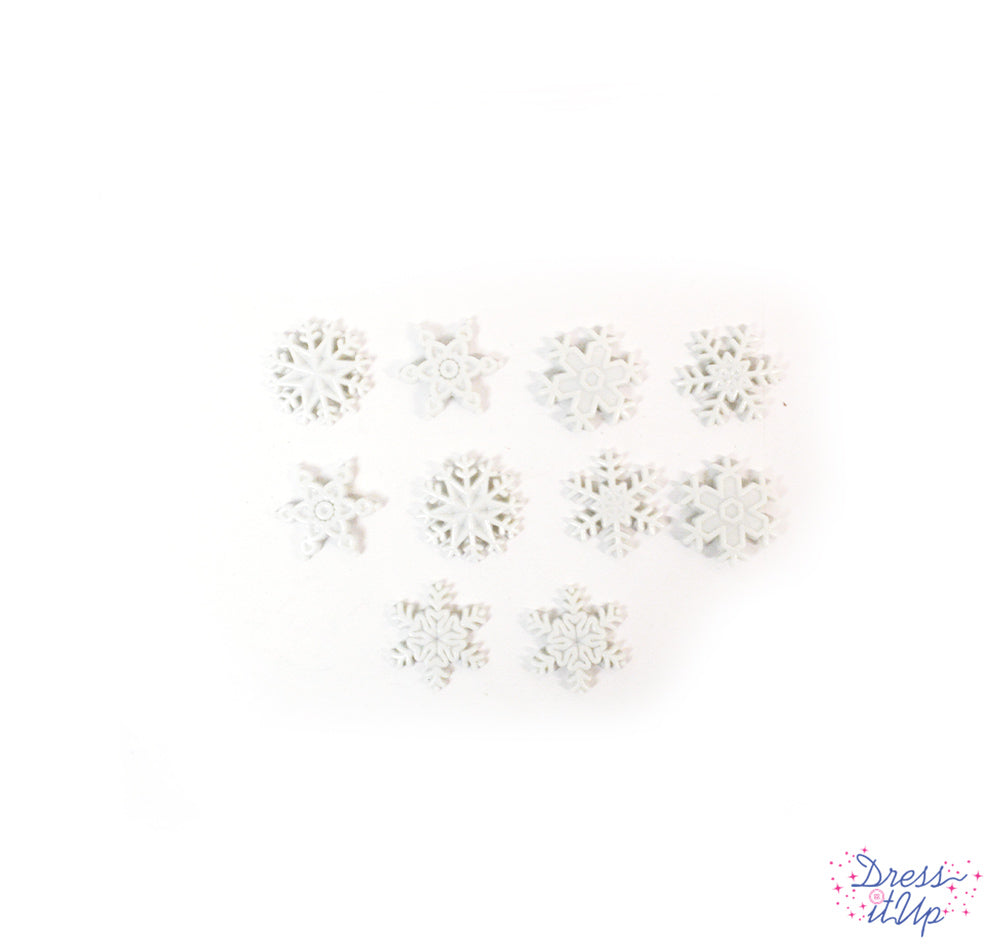 Dress It Up Holiday Collection Fancy Snowflake Buttons, 1'' Diameter, White, Craft Supplies from Factory Direct Craft
