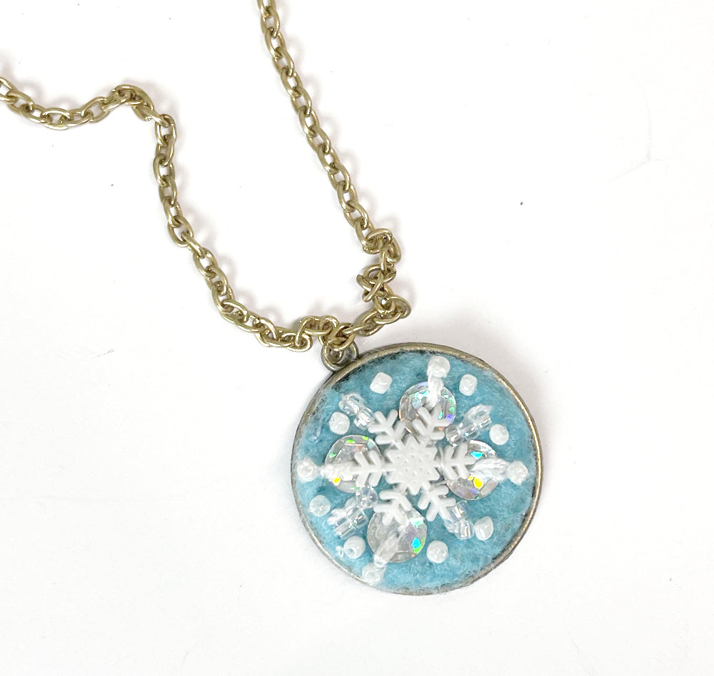 Embroidered Snowflake Pendant