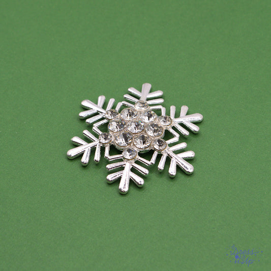 Silver & Crystal Snowflake Cabochon