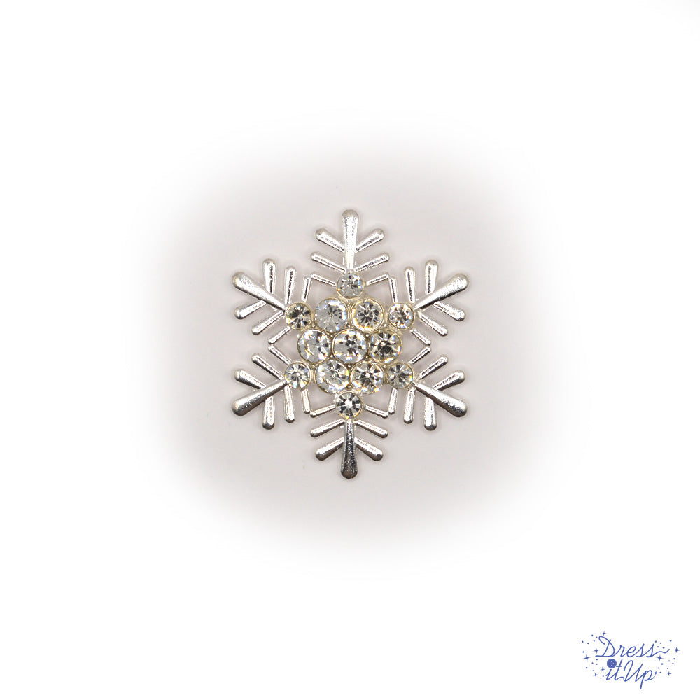 Silver & Crystal Snowflake Cabochon