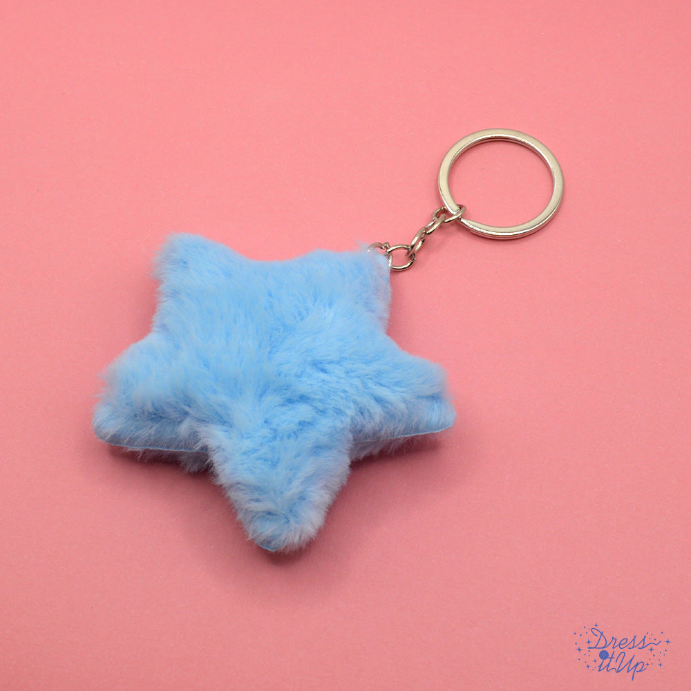 Blue Star Fluff Keychain