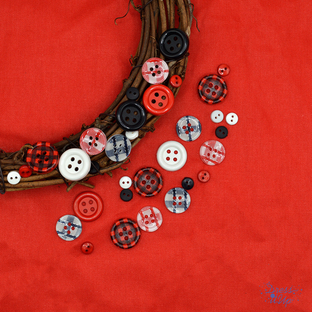 Buffalo Plaid Buttons Red Black White Buttons