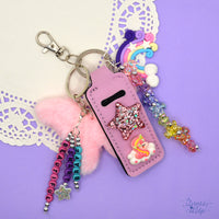 Pink Butterfly Fluff Keychain