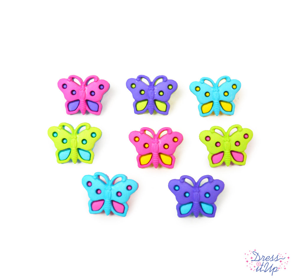 Butterflies Bright Multi Color Buttons