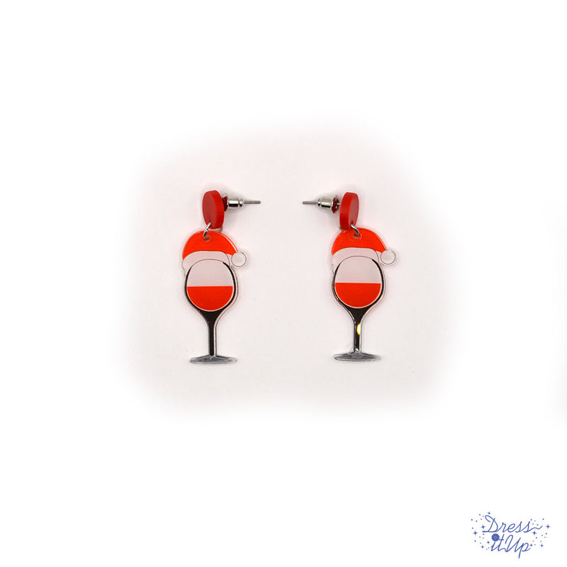 Christmas Wine Earrings