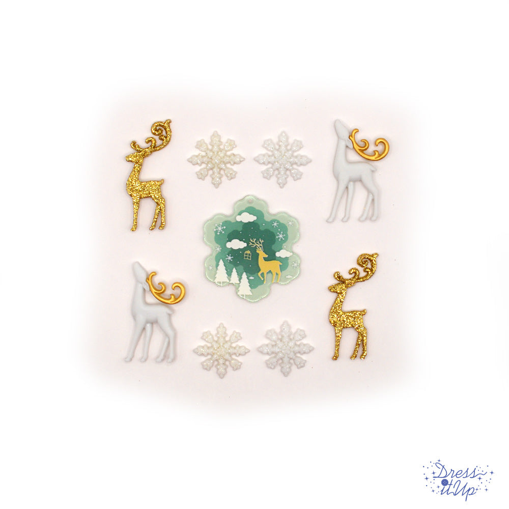 Dashing Through The Snow Animal Deer Snowflake Winter Themed