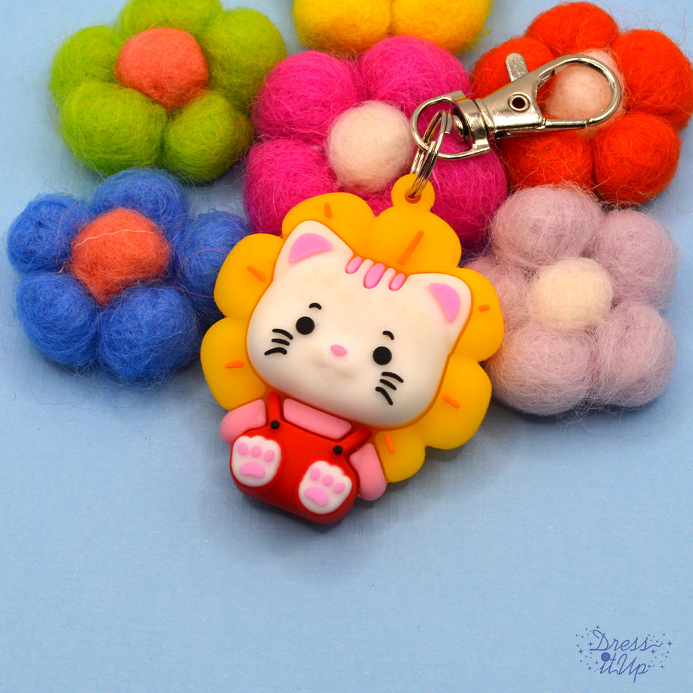 Flower Kitty Keychain