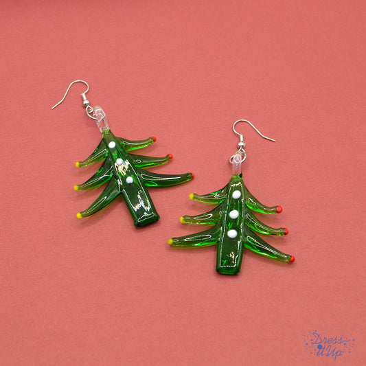 Lamp Work Tree Earrings