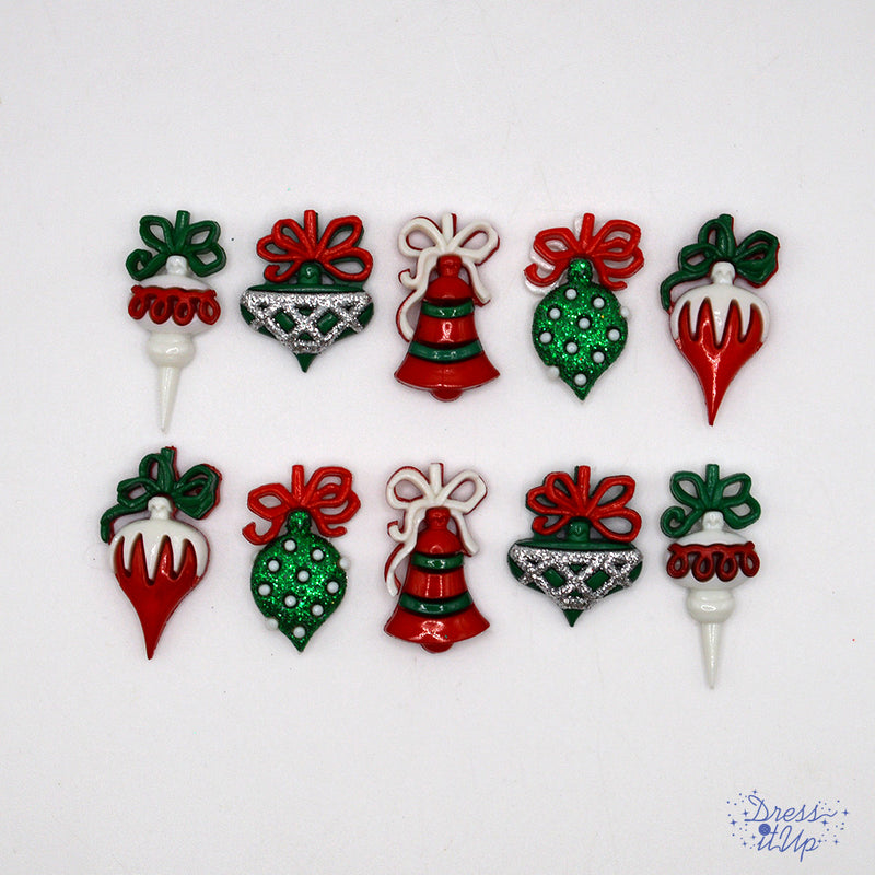 Holiday Ornaments 10pcs Sewing Shank Embellishments