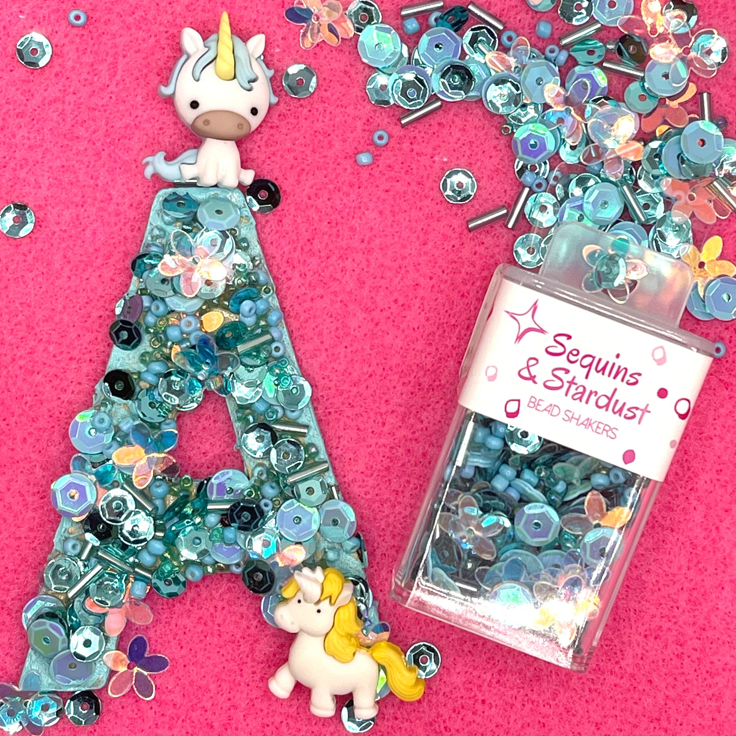 Sequins and Stardust Bead Shakers in Teal Tide