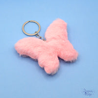 Pink Butterfly Fluff Keychain