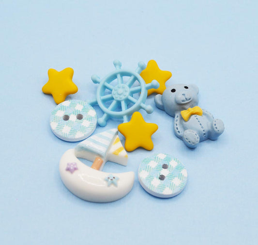 Baby boy sailor themed embellishments for crafting