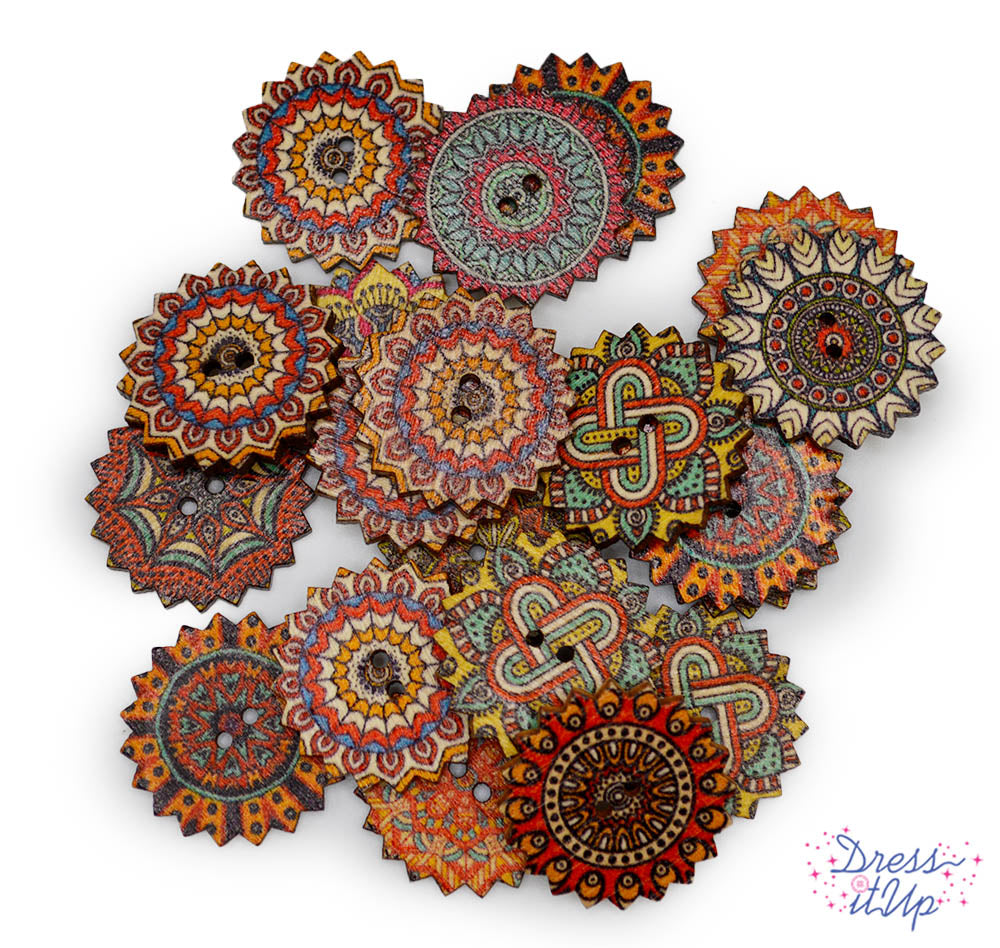 Bohemian Chic Wood Buttons 2-Hole