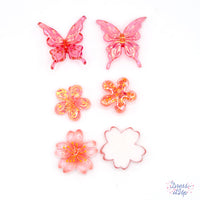 Cherry Blossoms In Bloom Resin Embellishment Pack by Dress It Up Button Shop