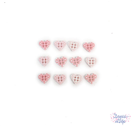 Tiny Geos Baby Girl Palette Pink Heart Buttons