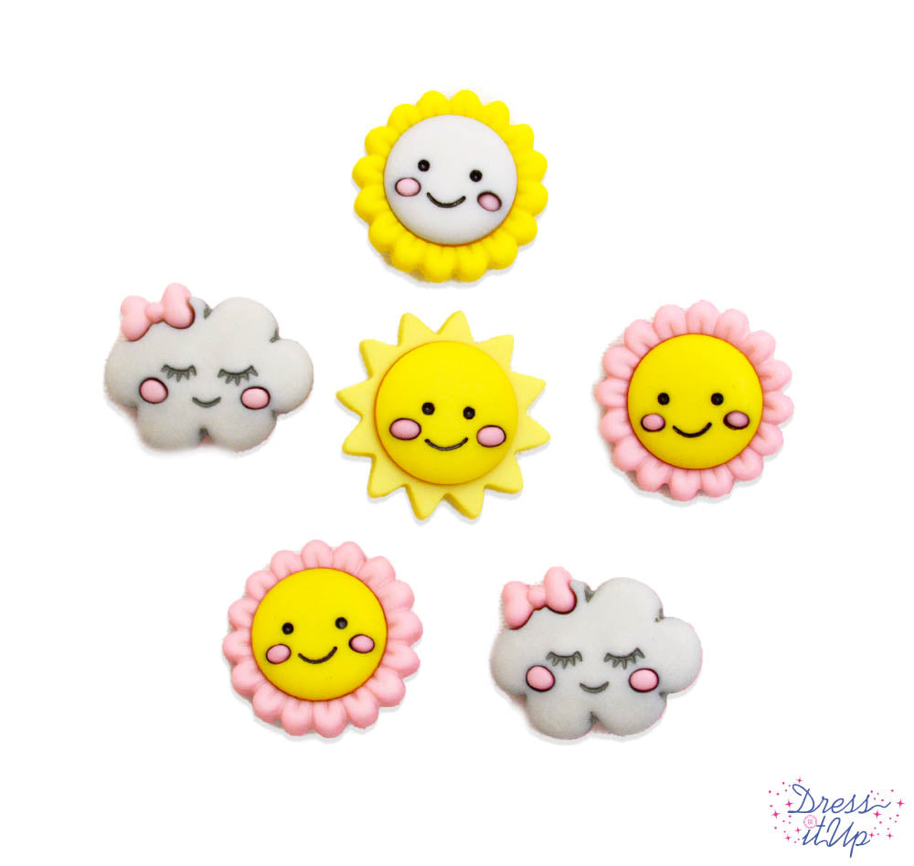 Hello Sunshine Smile Face Outdoor Themed Buttons