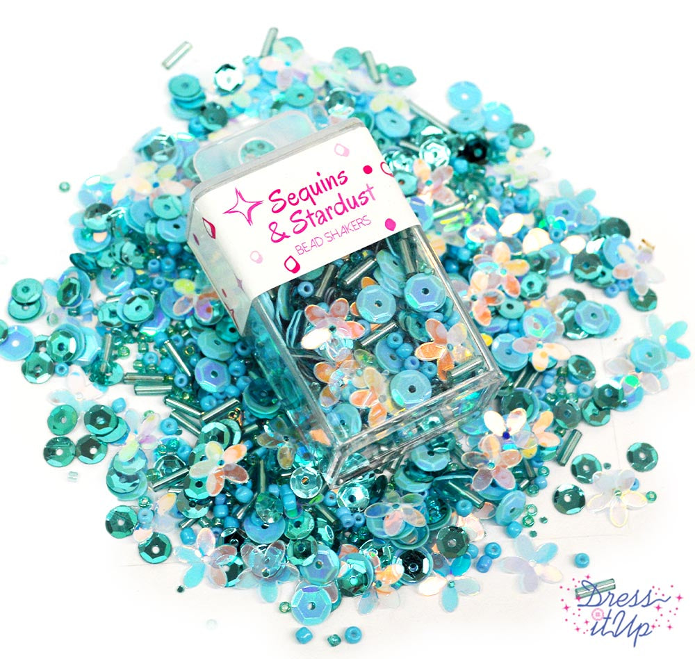 Sequins and Stardust Bead Shakers in Teal Tide