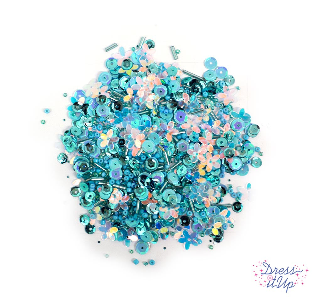 Sequins and Stardust Bead Shakers in Teal Tide