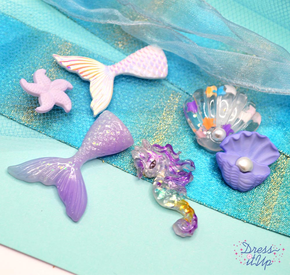 Mermaid Magic Purple Tails Ocean Themed Embellishments