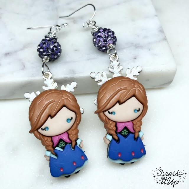 2 button earrings with anna from frozen