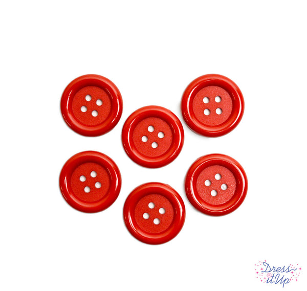 Color Me Red / Mixed Red Craft Buttons / Dress It Up / Scrapbook