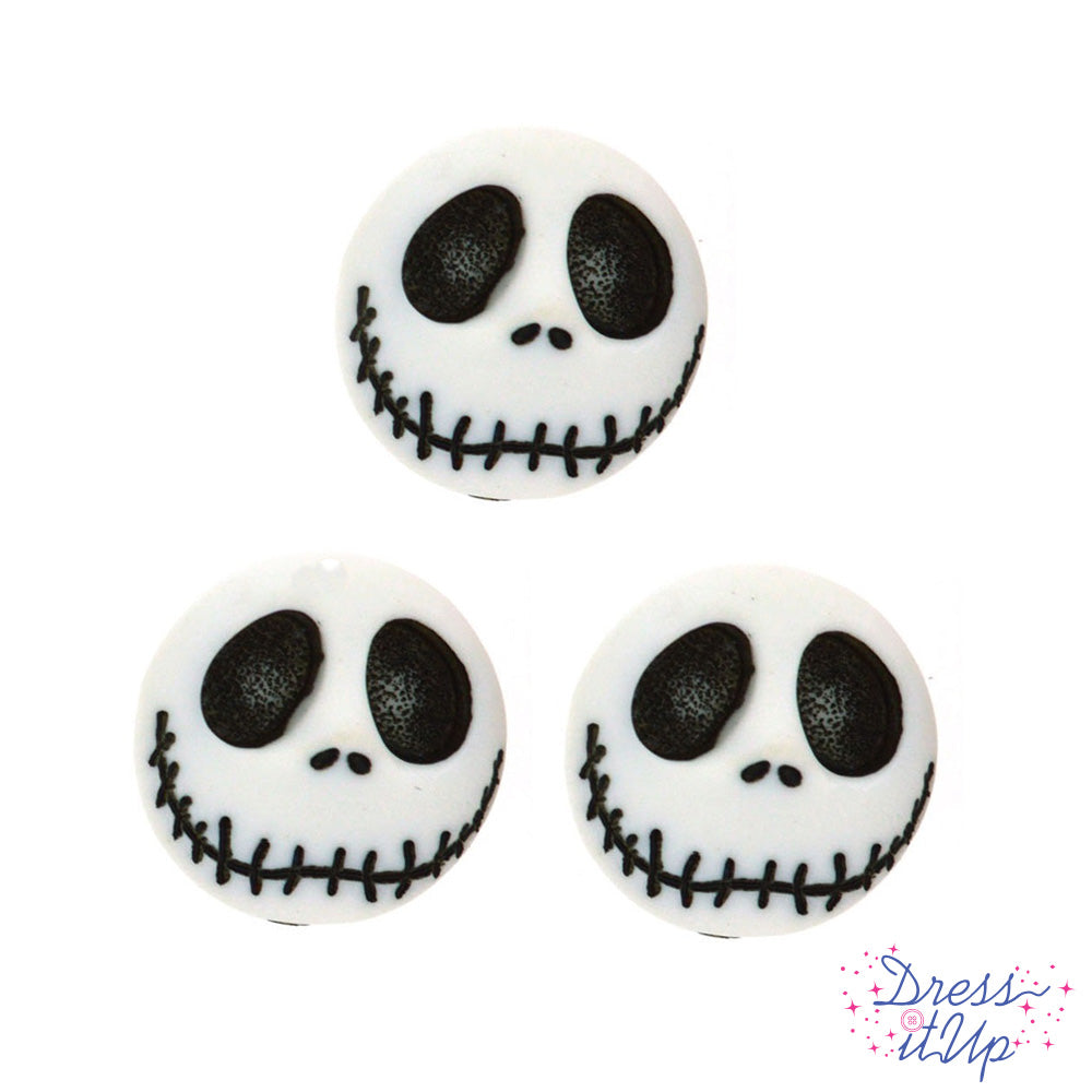 Three jack skellington disney face buttons for crafts