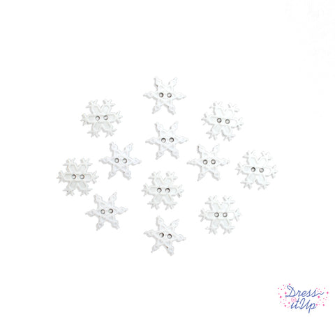 Frosty Flakes / Glitter Snowflake Sew-Thru Buttons / Buttons